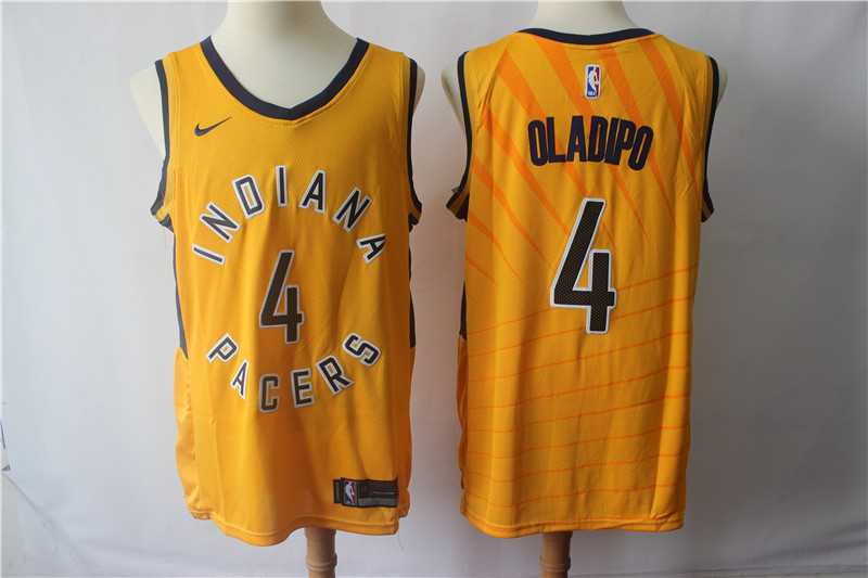 Pacers 4 Victor Oladipo Gold Nike Swingman Stitched NBA Jersey