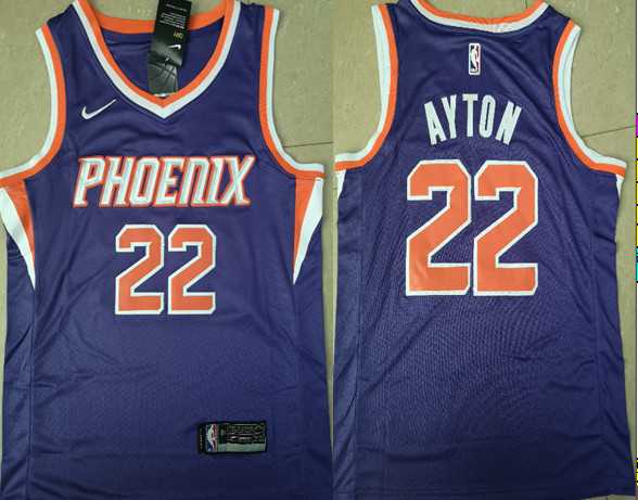 Suns 22 Deandre Ayton Purple Nike Swingman Stitched NBA Jersey (Without The Sponsor Logo)