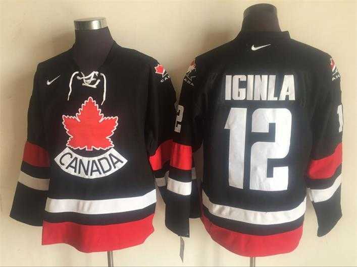 Team Canada Olympic #12 Iginla Black Nike Stitched NHL Jersey