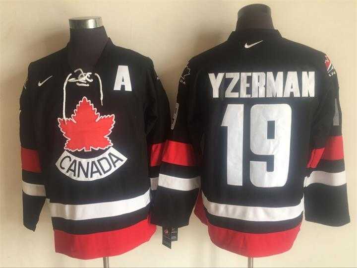 Team Canada Olympic #19 Yzerman Black Nike Stitched NHL Jersey
