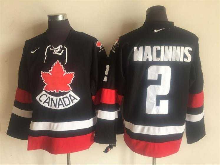 Team Canada Olympic #2 Macinnis Black Nike Stitched NHL Jersey