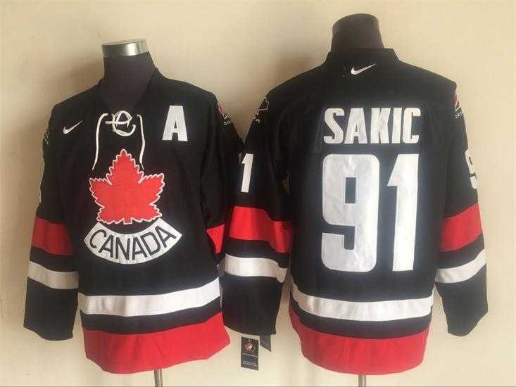Team Canada Olympic #91 Sanic Black Nike Stitched NHL Jersey