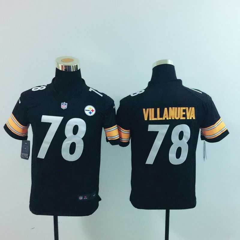 Youth Nike Pittsburgh Steelers #78 Alejandro Villanueva Black