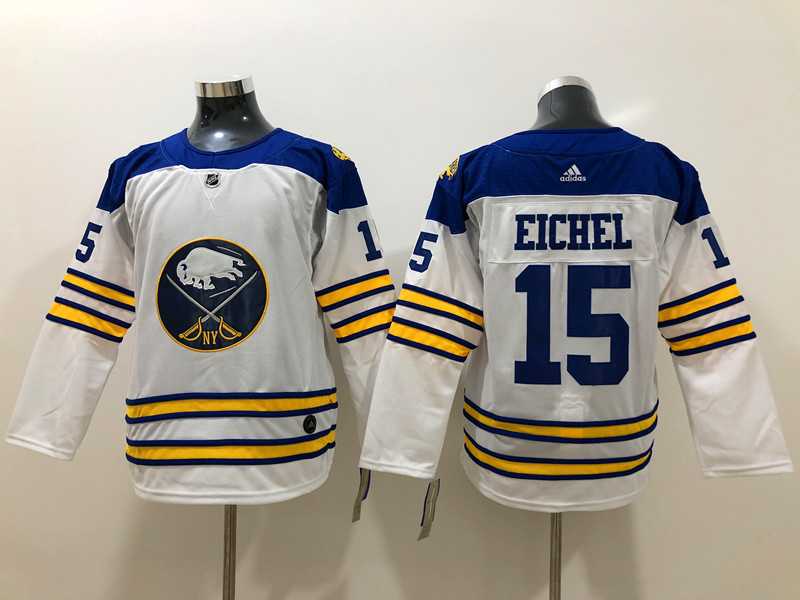 Youth Sabres 15 Jack Eichel White Adidas Stitched Jersey