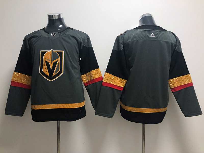 Youth Vegas Golden Knights Blank Gray Adidas Stitched Jersey