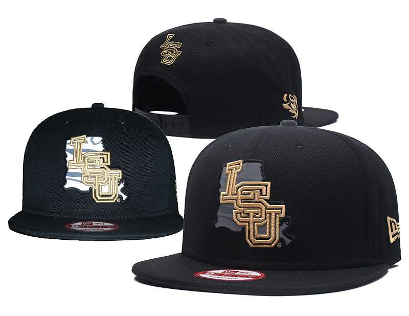 LSU Tigers Team Logo Black NCAA Adjustable Hat GS