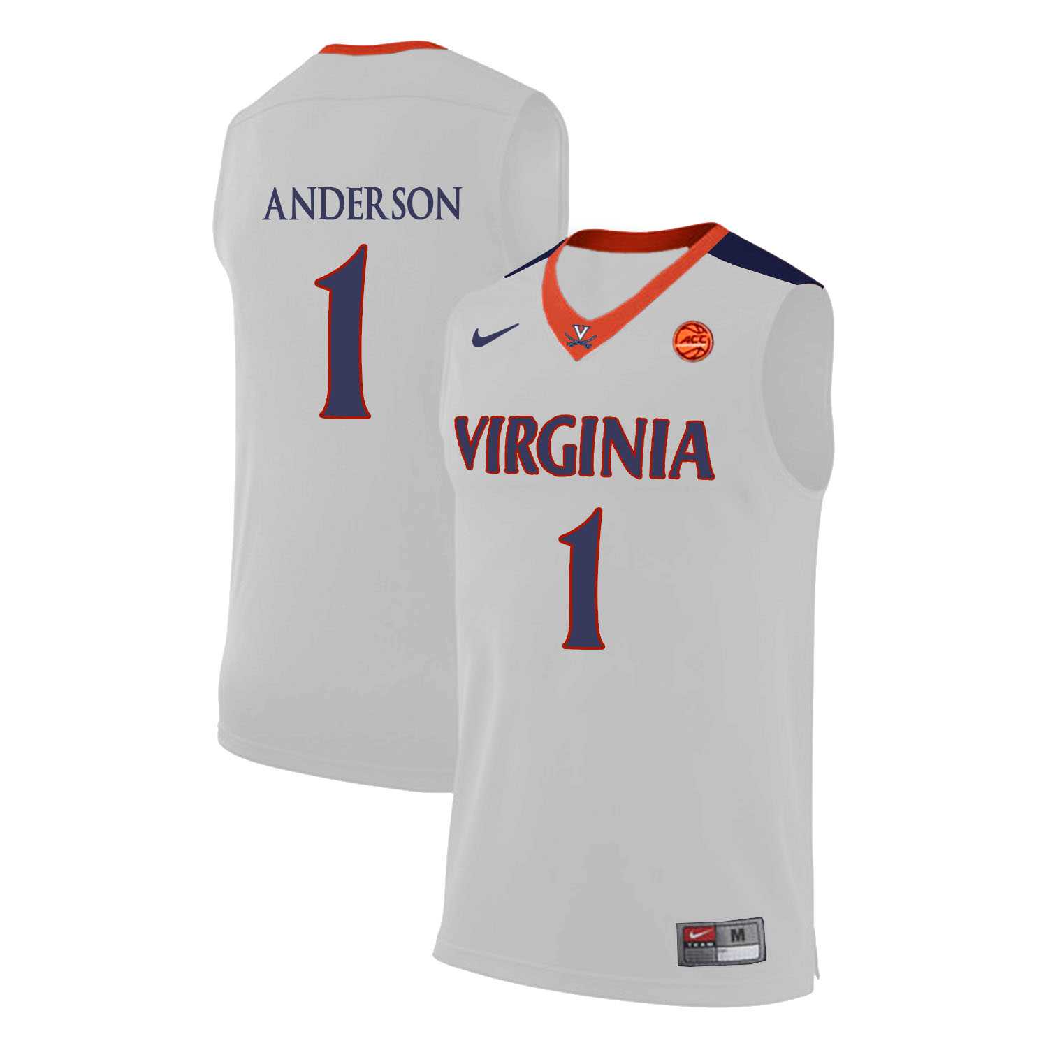 Virginia Cavaliers 1 Justin Anderson White College Basketball Jersey Dzhi