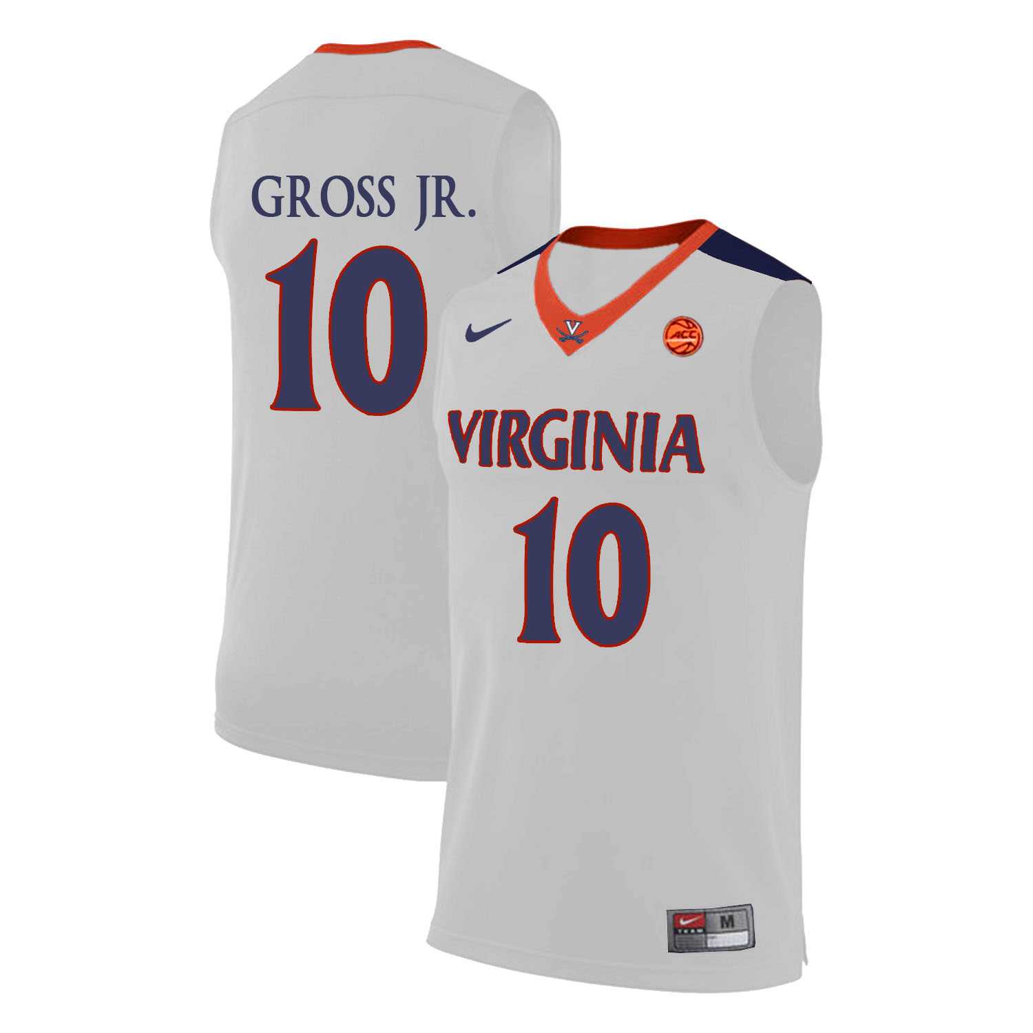 Virginia Cavaliers 10 Trevon Gross Jr. White College Basketball Jersey Dzhi