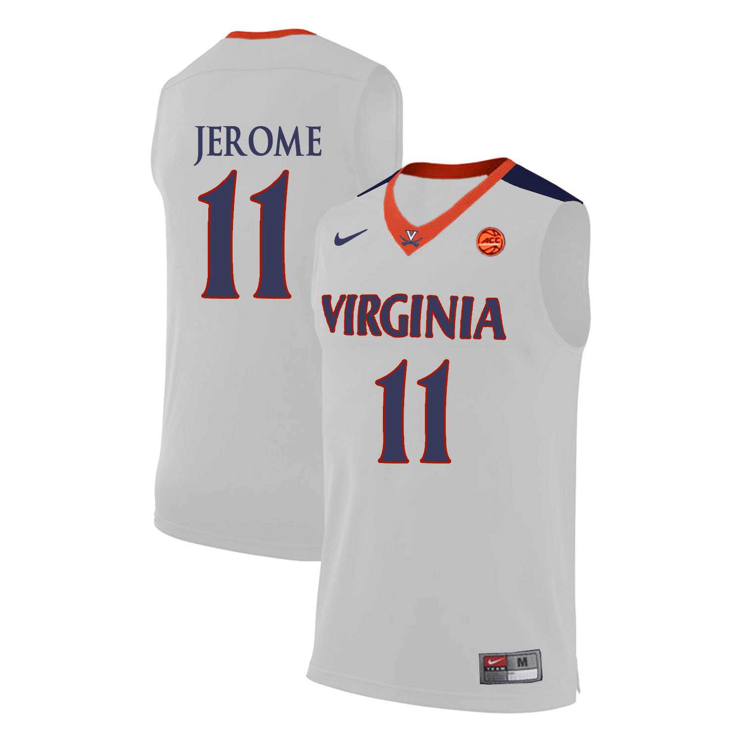 Virginia Cavaliers 11 Ty Jerome White College Basketball Jersey Dzhi