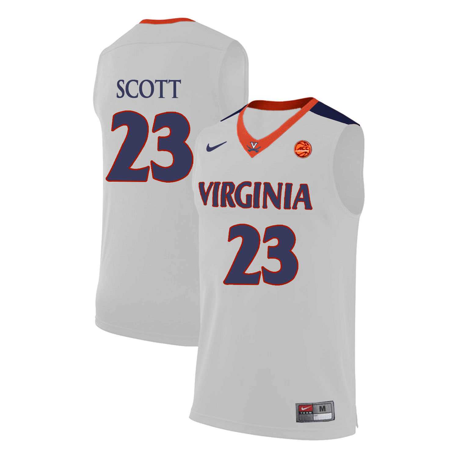 Virginia Cavaliers 23 Mike Scott White College Basketball Jersey Dzhi