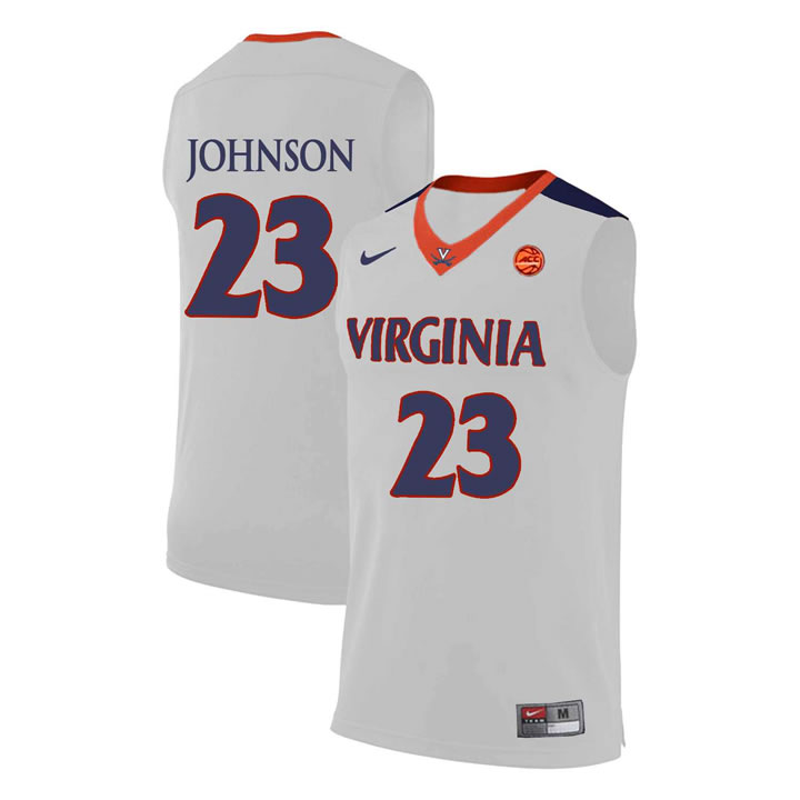 Virginia Cavaliers 23 Nigel Johnson White College Basketball Jersey Dzhi