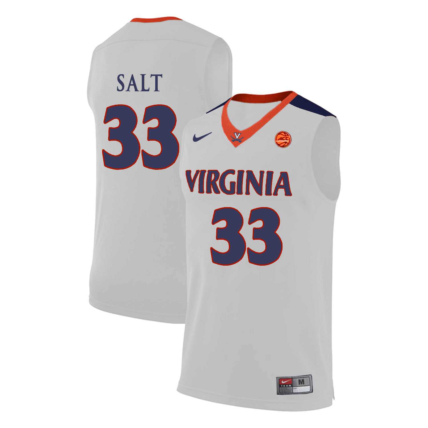 Virginia Cavaliers 33 Jack Salt White College Basketball Jersey Dzhi