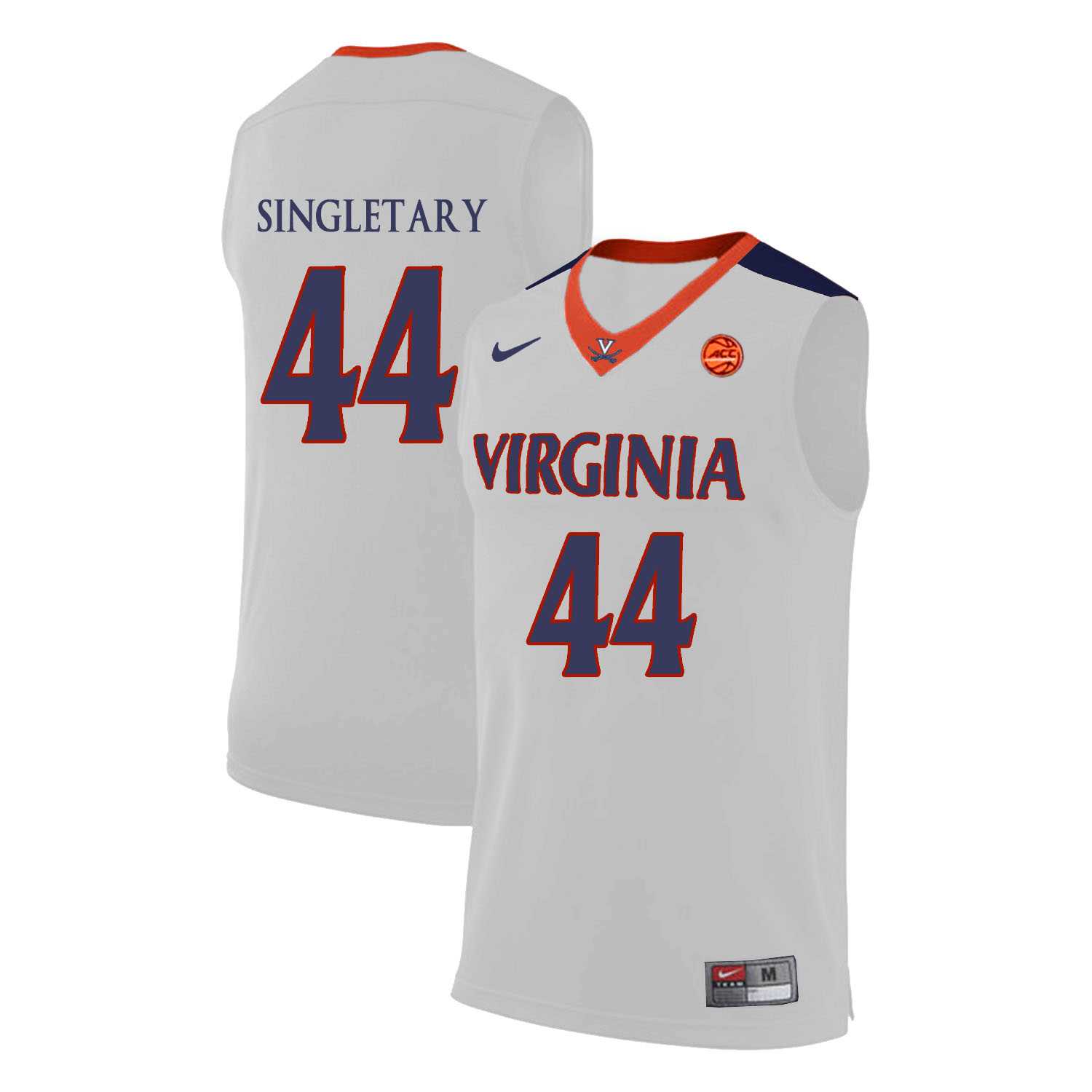Virginia Cavaliers 44 Sean Singletary White College Basketball Jersey Dzhi