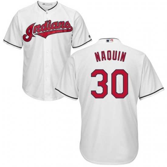 Youth Indians 30 Tyler Naquin White Cool Base Jersey Dzhi
