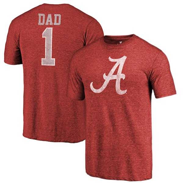 Alabama Crimson Tide Fanatics Branded Crimson Greatest Dad Tri Blend T-Shirt