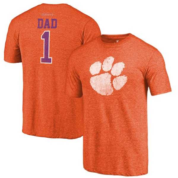Clemson Tigers Fanatics Branded Orange Greatest Dad Tri Blend T-Shirt