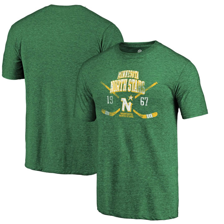 Dallas Stars Fanatics Branded Green Vintage Collection Line Shift Tri Blend T-Shirt