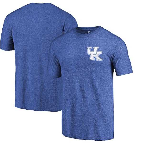 Kentucky Wildcats Fanatics Branded Royal Primary Logo Left Chest Distressed Tri Blend T-Shirt