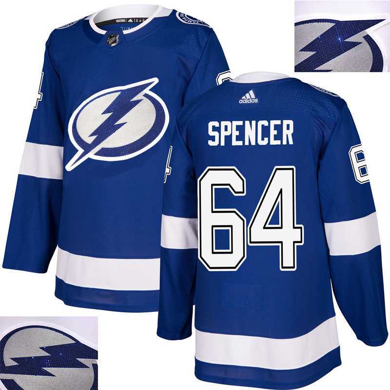 Lightning #64 Spencer Blue With Special Glittery Logo Adidas Jersey