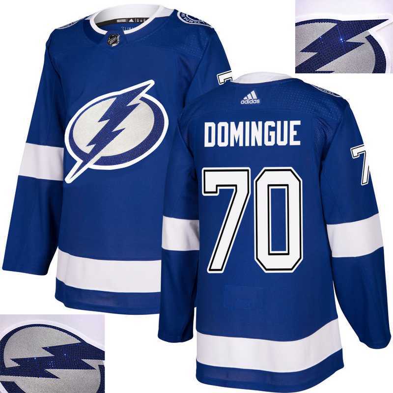 Lightning #70 Domingue Blue With Special Glittery Logo Adidas Jersey