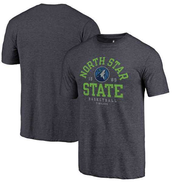 Minnesota Timberwolves Fanatics Branded Navy North Star State Hometown Collection Tri Blend T-Shirt