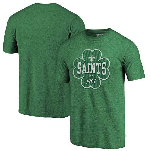 New Orleans Saints NFL Pro Line by Fanatics Branded Kelly Green Emerald Isle Tri Blend T-Shirt