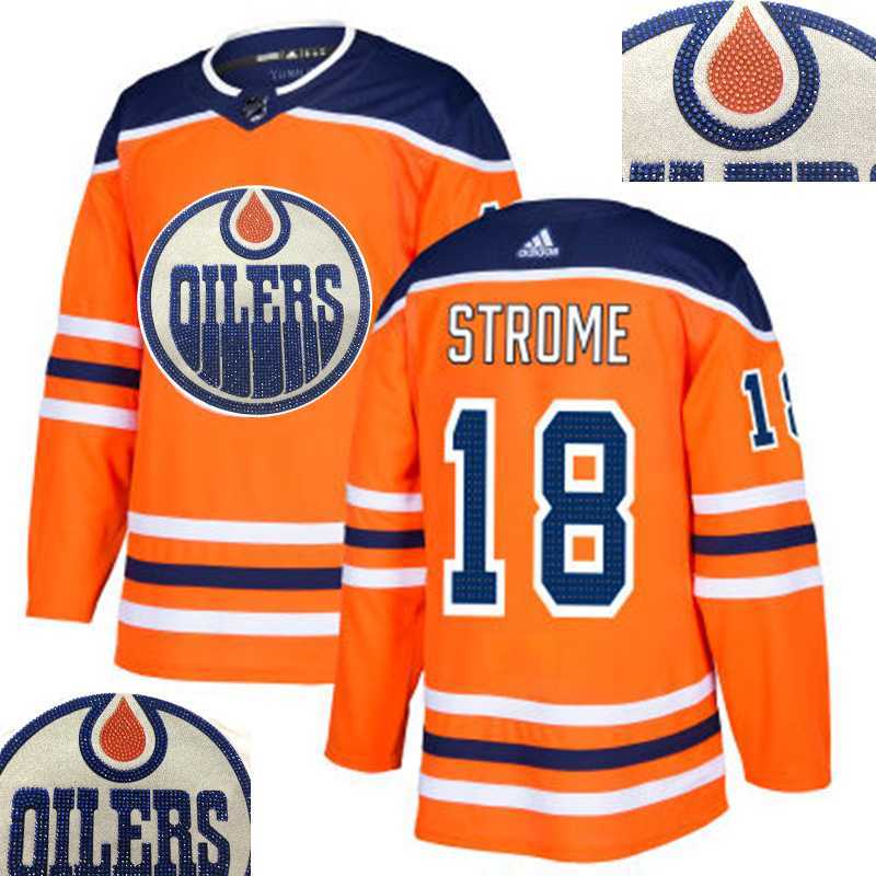 Oilers #18 Strome Orange With Special Glittery Logo Adidas Jersey