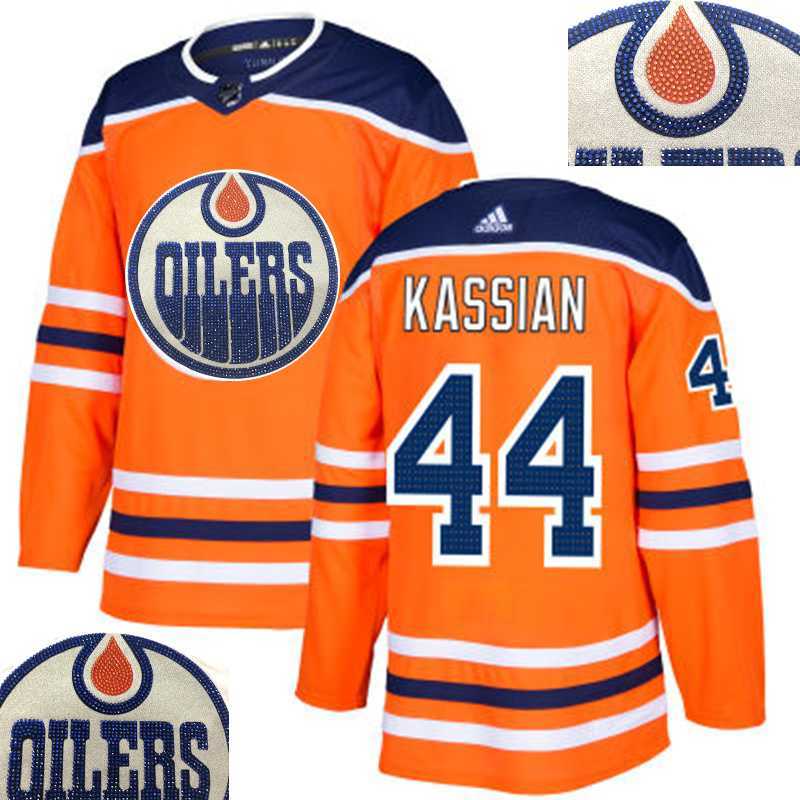 Oilers #44 Kassian Orange With Special Glittery Logo Adidas Jersey