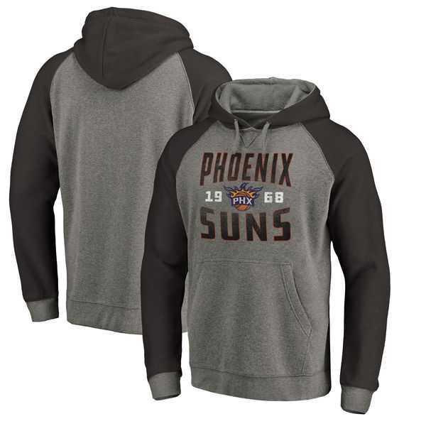 Phoenix Suns Fanatics Branded Ash Antique Stack Tri Blend Raglan Pullover Hoodie Fyun