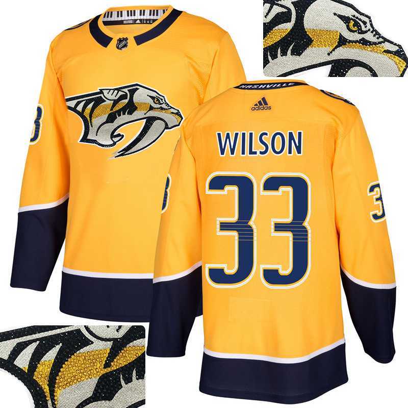 Predators #33 Wilson Gold With Special Glittery Logo Adidas Jersey