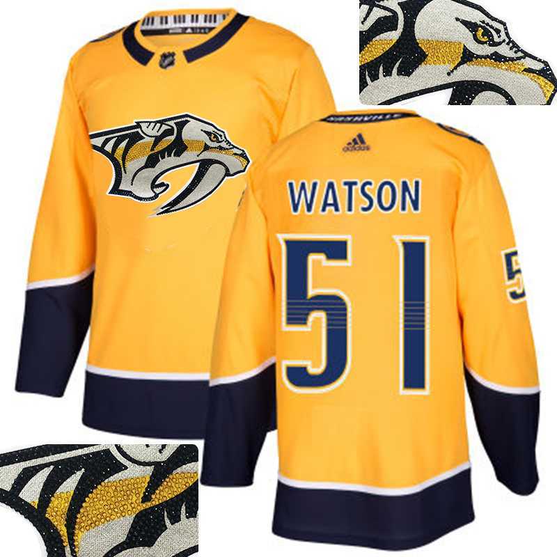Predators #51 Watson Gold With Special Glittery Logo Adidas Jersey