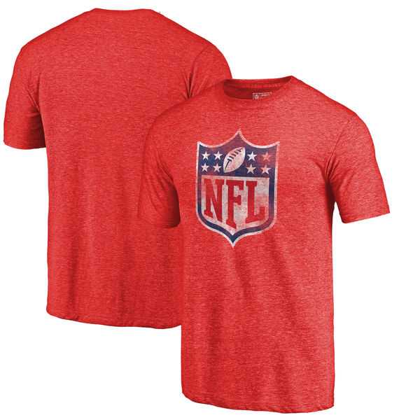 Red NFL Shield Distressed Team Primary Tri-Blend NFL Pro Line by Fanatics Branded Raglan T-shirt