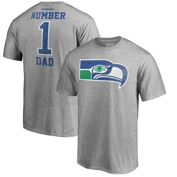 Seattle Seahawks Heathered Gray Big and Tall Greatest Dad Retro Tri-Blend NFL Pro Line by Fanatics Branded T-Shirt