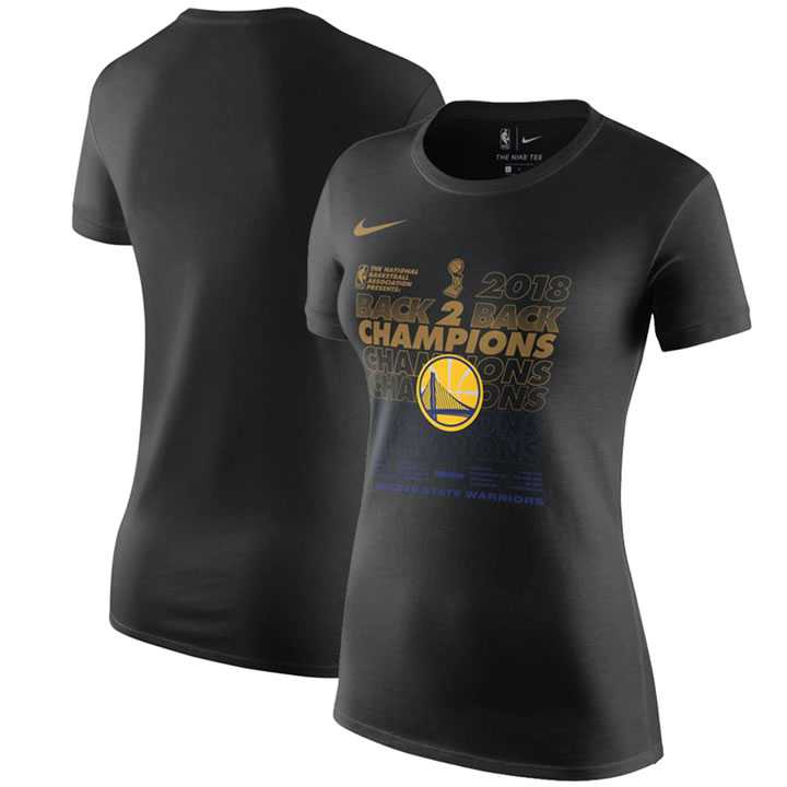 Women Golden State Warriors Nike 2018 NBA Finals Champions Locker Room T-Shirt Black