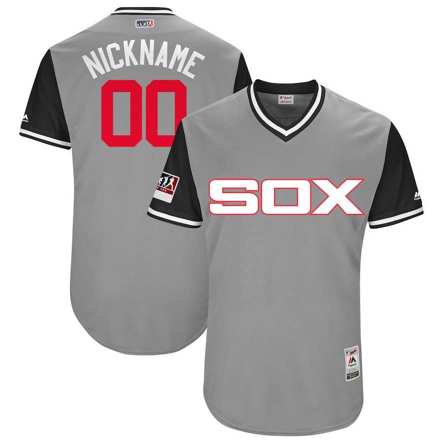 Customized Men's Red Sox Gray 2018 Players Weekend Stitched Jersey