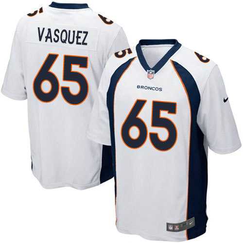 Nike Men & Women & Youth Broncos #65 Vasquez White Team Color Game Jersey
