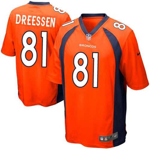 Nike Men & Women & Youth Broncos #81 Dreessen Orange Team Color Game Jersey