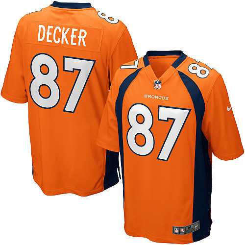Nike Men & Women & Youth Broncos #87 Decker Orange Team Color Game Jersey