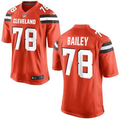 Nike Men & Women & Youth Browns #78 Bailey Orange Team Color Game Jersey