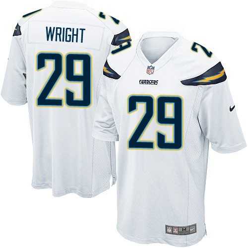 Nike Men & Women & Youth Chargers #29 Wright White Team Color Game Jersey