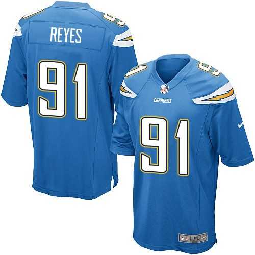 Nike Men & Women & Youth Chargers #91 Reyes Blue Team Color Game Jersey