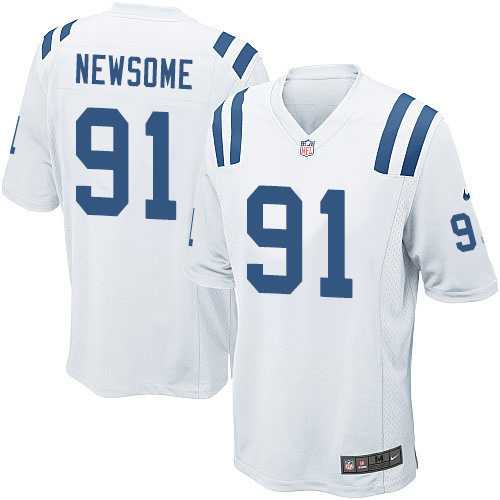 Nike Men & Women & Youth Colts #91 Newsome White Team Color Game Jersey