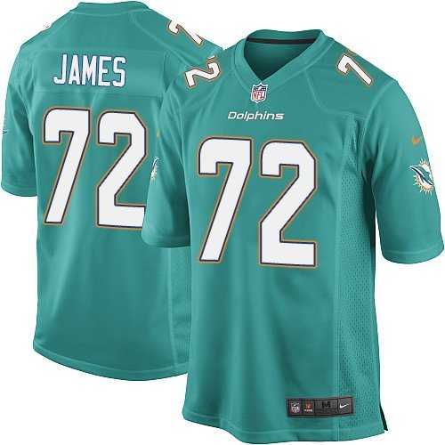 Nike Men & Women & Youth Dolphins #72 James Green Team Color Game Jersey