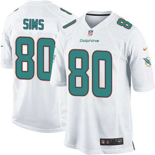 Nike Men & Women & Youth Dolphins #80 Sims White Team Color Game Jersey