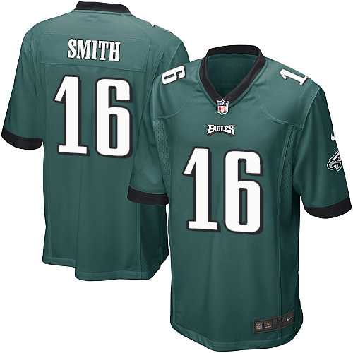 Nike Men & Women & Youth Eagles #16 Smith Green Team Color Game Jersey