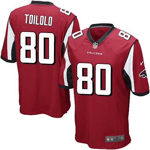 Nike Men & Women & Youth Falcons #80 Toilolo Red Team Color Game Jersey