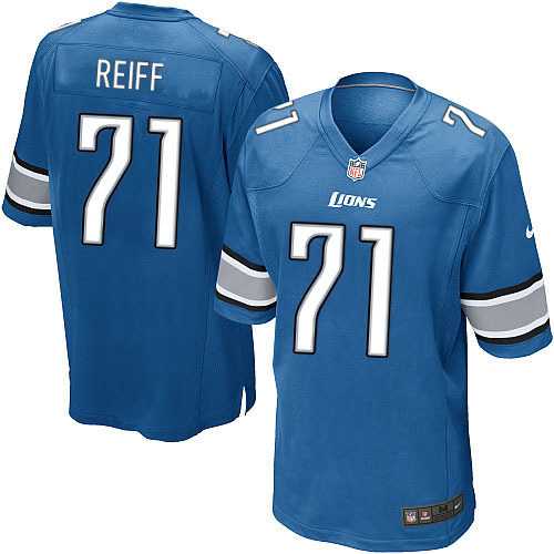 Nike Men & Women & Youth Lions #71 Reiff Blue Team Color Game Jersey