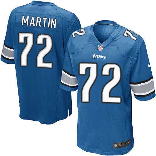 Nike Men & Women & Youth Lions #72 Martin Blue Team Color Game Jersey