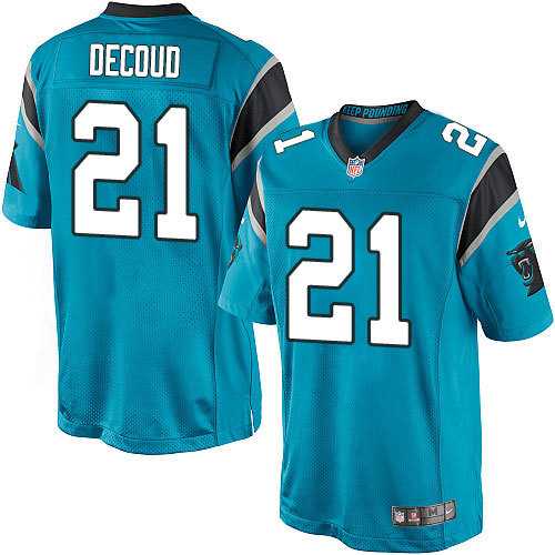 Nike Men & Women & Youth Panthers #21 Decoud Blue Team Color Game Jersey
