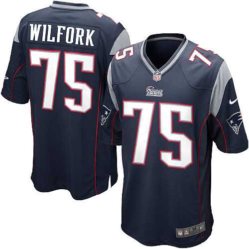 Nike Men & Women & Youth Patriots #75 Wilfork Navy Blue Team Color Game Jersey